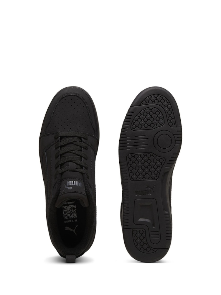 Puma Black Rebound V6 Low Nubuck Sneakers - Image 5 of 6