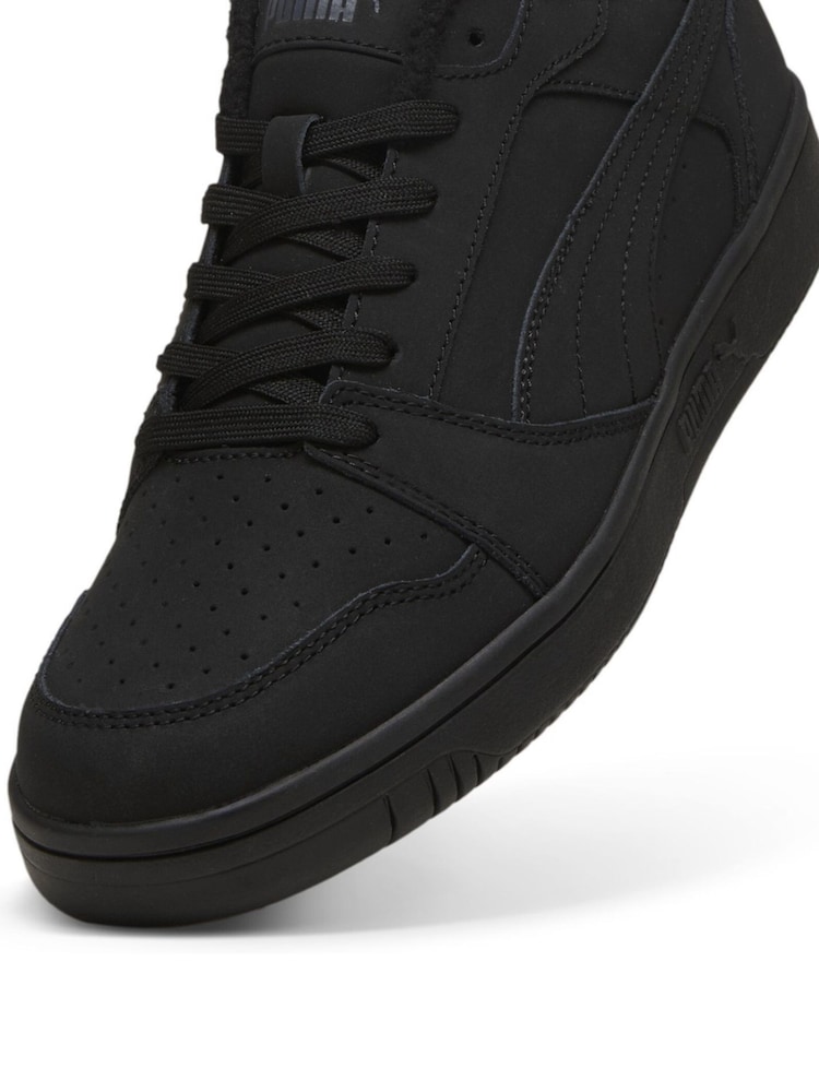 Puma Black Rebound V6 Low Nubuck Sneakers - Image 6 of 6