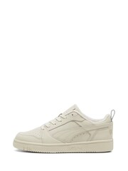 Puma White Rebound V6 Low Nubuck Sneakers - Image 4 of 6