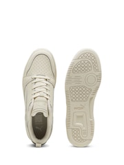Puma White Rebound V6 Low Nubuck Sneakers - Image 5 of 6