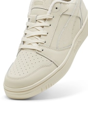 Puma White Rebound V6 Low Nubuck Sneakers - Image 6 of 6