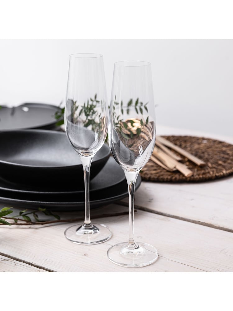 Maxwell Williams Set of 4 Clear GiftBoxed Dishwasher Safe Champagne Flute - Image 1 of 6
