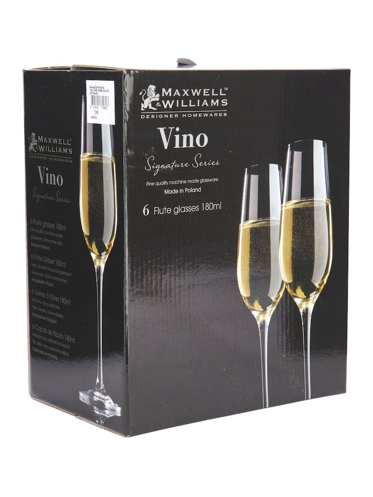Maxwell Williams Set of 4 Clear GiftBoxed Dishwasher Safe Champagne Flute - Image 6 of 6