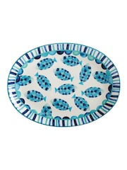 Maxwell Williams Blue Large Oval Ceramic Serving Platter - Image 1 of 1