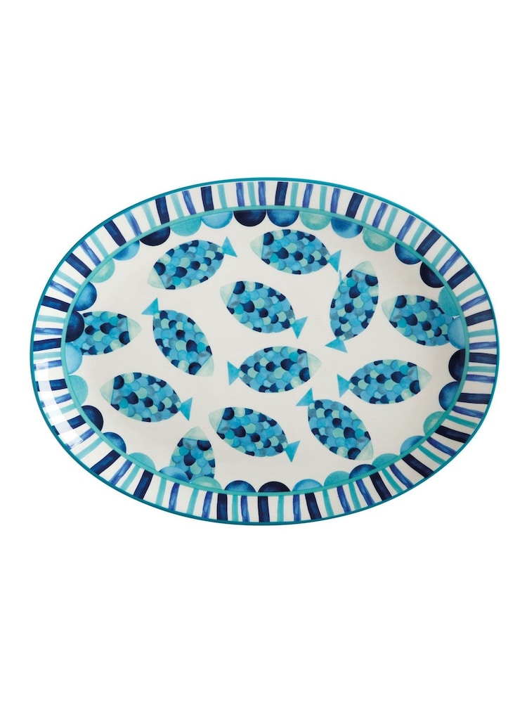 Maxwell Williams Blue Large Oval Ceramic Serving Platter - Image 1 of 1