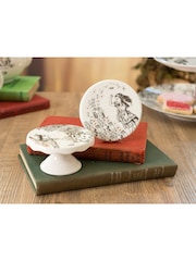 V&A Set of 2 White Alice in Wonderland Mini Cake Stands - Image 1 of 4