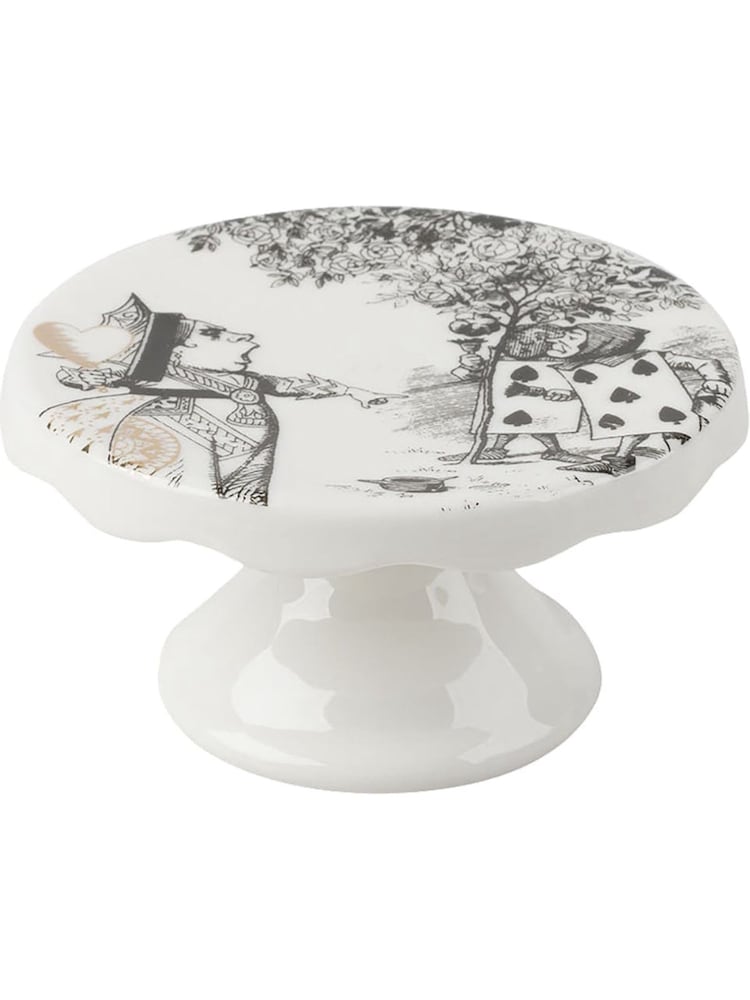 V&A Set of 2 White Alice in Wonderland Mini Cake Stands - Image 2 of 4