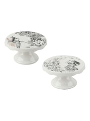 V&A Set of 2 White Alice in Wonderland Mini Cake Stands - Image 3 of 4