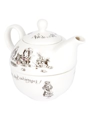 V&A Set of 2 White Alice in Wonderland Tea-for-One Teapots - Image 2 of 6