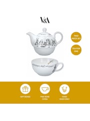 V&A Set of 2 White Alice in Wonderland Tea-for-One Teapots - Image 4 of 6