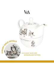 V&A Set of 2 White Alice in Wonderland Tea-for-One Teapots - Image 5 of 6