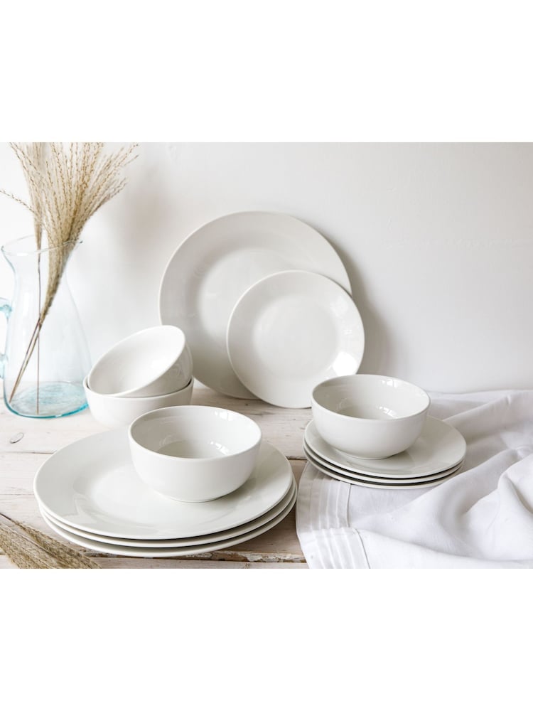 Mikasa 12 Piece White Alexis Porcelain Dinner Set - Image 6 of 6