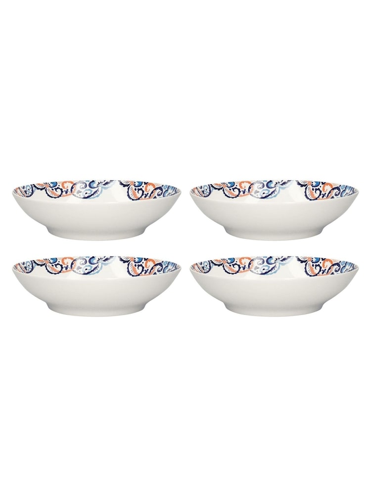 V&A Set of 4 Colourful Patterned Ceramic Pasta Bowls - Imagem 2 de 4