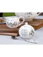 V&A White Alice in Wonderland Milk Jug and Sugar Bowl Set - Image 1 of 6
