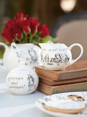 V&A White Alice in Wonderland Milk Jug and Sugar Bowl Set - Image 2 of 6