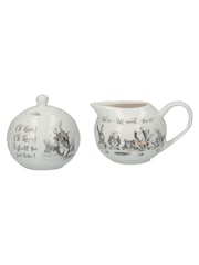 V&A White Alice in Wonderland Milk Jug and Sugar Bowl Set - Image 3 of 6