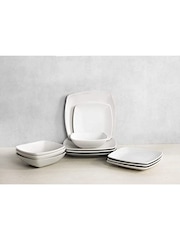 Creative Tops 12 Piece White Square Dinner Set - Image 2 of 3