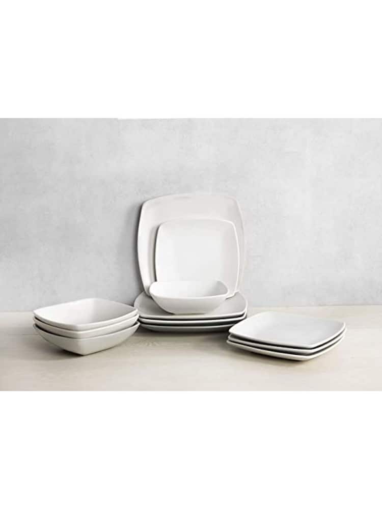 Creative Tops 12 Piece White Square Dinner Set - Image 2 of 3