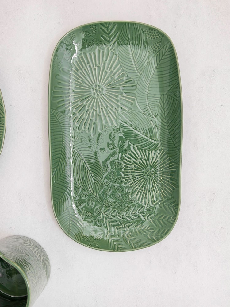 Maxwell Williams Green Large Oblong Ceramic Serving Platter - Image 1 of 3