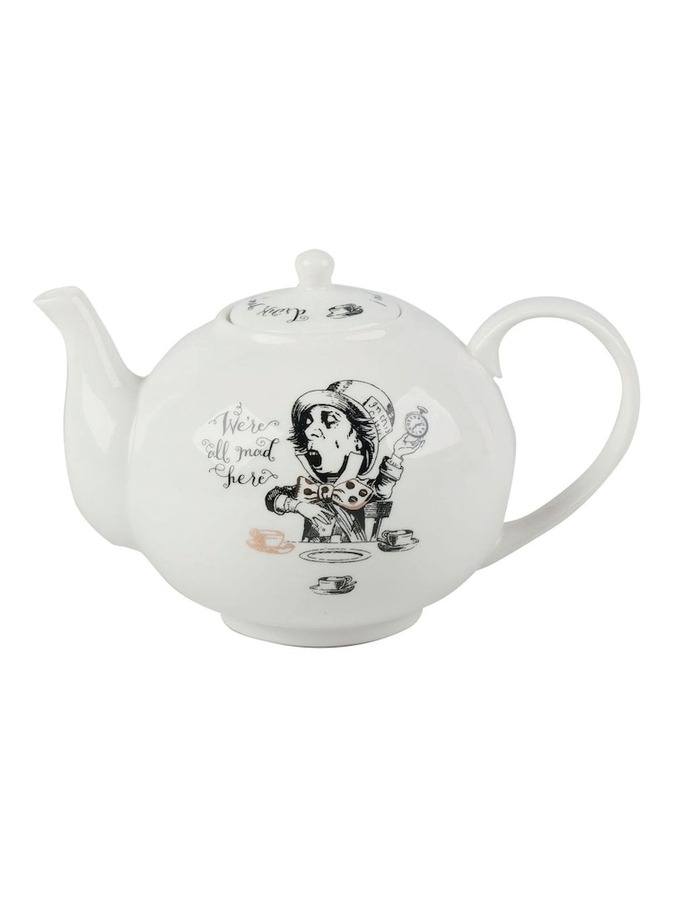 V&A White Large Alice in Wonderland China Teapot - Image 3 of 4