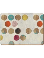 Creative Tops Set of 4 Cream Large Cork Backed Placemat Set with Retro Art - Image 3 of 6