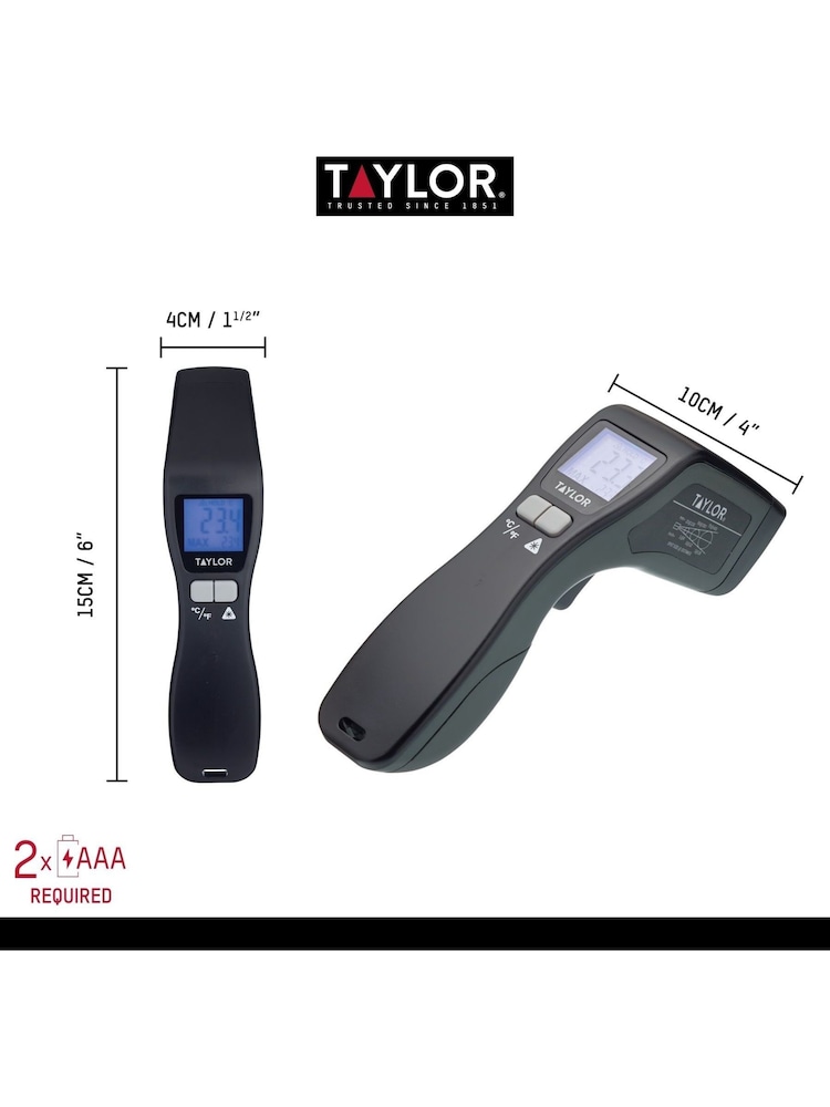 Taylor Black Digital Infrared Thermometer Non Contact Accurate - Image 6 of 6