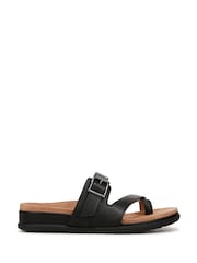 Negro - Sandalias de corte ancho con tira al dedo Carmela de Vionic - Imagen 1 de 7