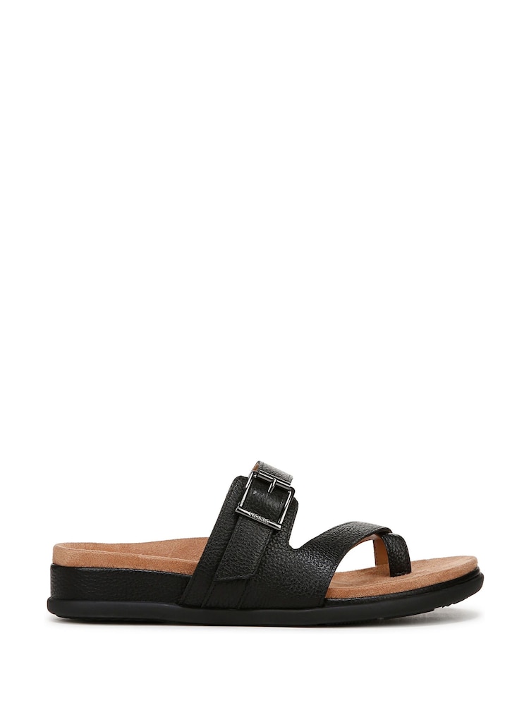 Negro - Sandalias de corte ancho con tira al dedo Carmela de Vionic - Imagen 1 de 7