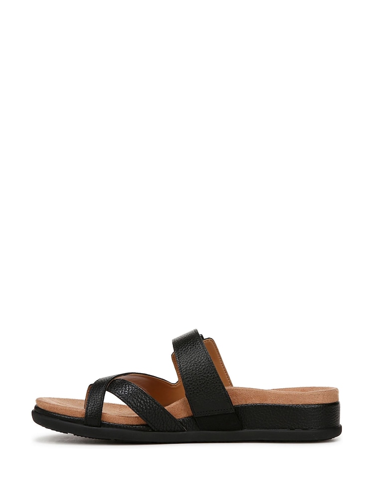 Negro - Sandalias de corte ancho con tira al dedo Carmela de Vionic - Imagen 2 de 7