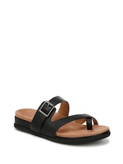Negro - Sandalias de corte ancho con tira al dedo Carmela de Vionic - Imagen 3 de 7