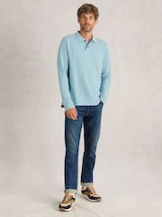White Stuff Langarm-Poloshirt im Utility-Design aus 100 % Baumwolle - Bild 1 von 6