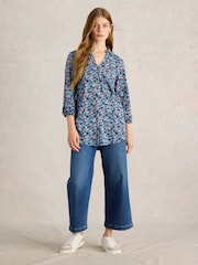White Stuff Blue Annie Longline 100% Cotton Shirt - Image 1 of 6