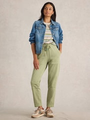 White Stuff Green Jude Jersey 100% Cotton Joggers - Image 1 of 6