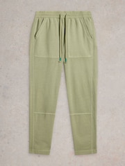White Stuff Green Jude Jersey 100% Cotton Joggers - Image 5 of 6