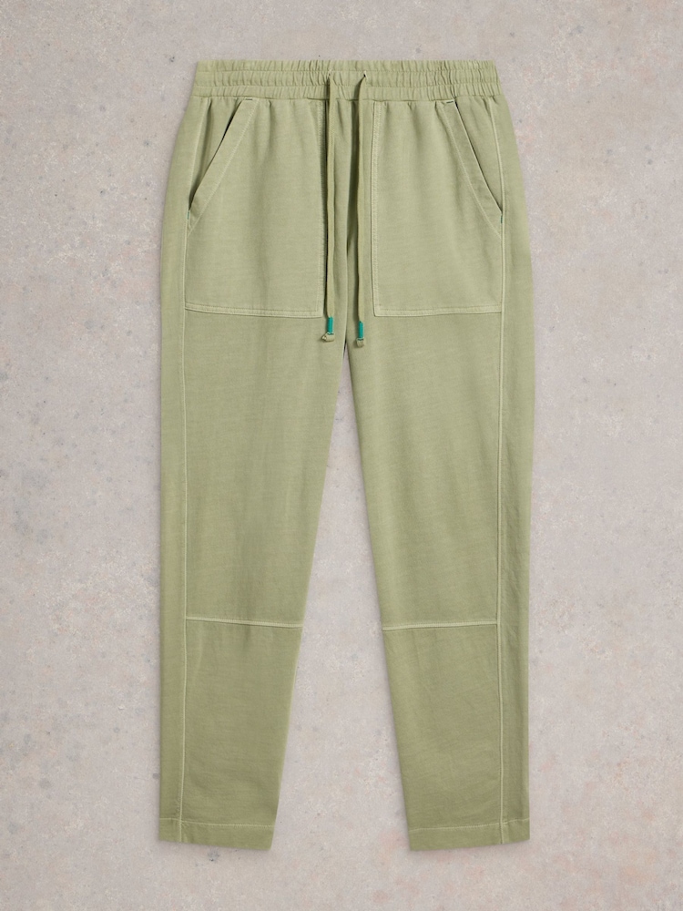 White Stuff Green Jude Jersey 100% Cotton Joggers - Image 5 of 6