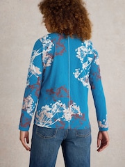 White Stuff Blue Nelly Long Sleeve 100% Cotton T-Shirt - Image 2 of 6