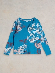 White Stuff Blue Nelly Long Sleeve 100% Cotton T-Shirt - Image 5 of 6
