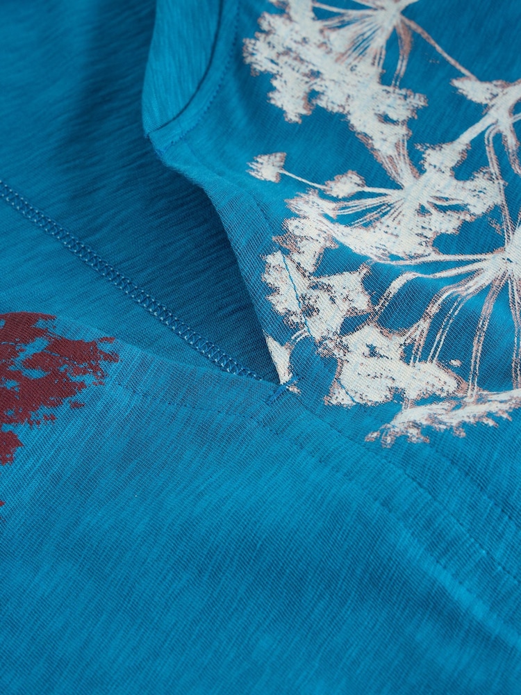 White Stuff Blue Nelly Long Sleeve 100% Cotton T-Shirt - Image 6 of 6
