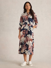 White Stuff Blue Rua Jersey Shirt Dress - Image 1 of 6
