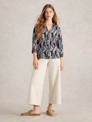White Stuff Blue Annie Jersey 100% Cotton Shirt - Image 3 of 6