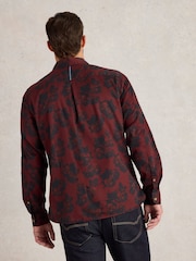 White Stuff Red 100% Organic Cotton Dark Floral Printed Shirt - Image 2 of 6
