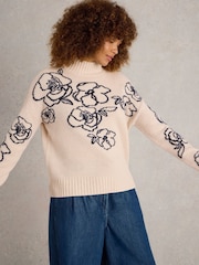 White Stuff Natural Sprig Floral Jumper - Image 1 of 7
