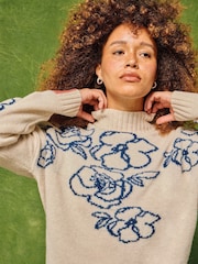 White Stuff Natural Sprig Floral Jumper - Image 2 of 7