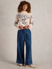 White Stuff Natural Sprig Floral Jumper - Image 4 of 7