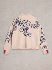 White Stuff Natural Sprig Floral Jumper - Image 6 of 7