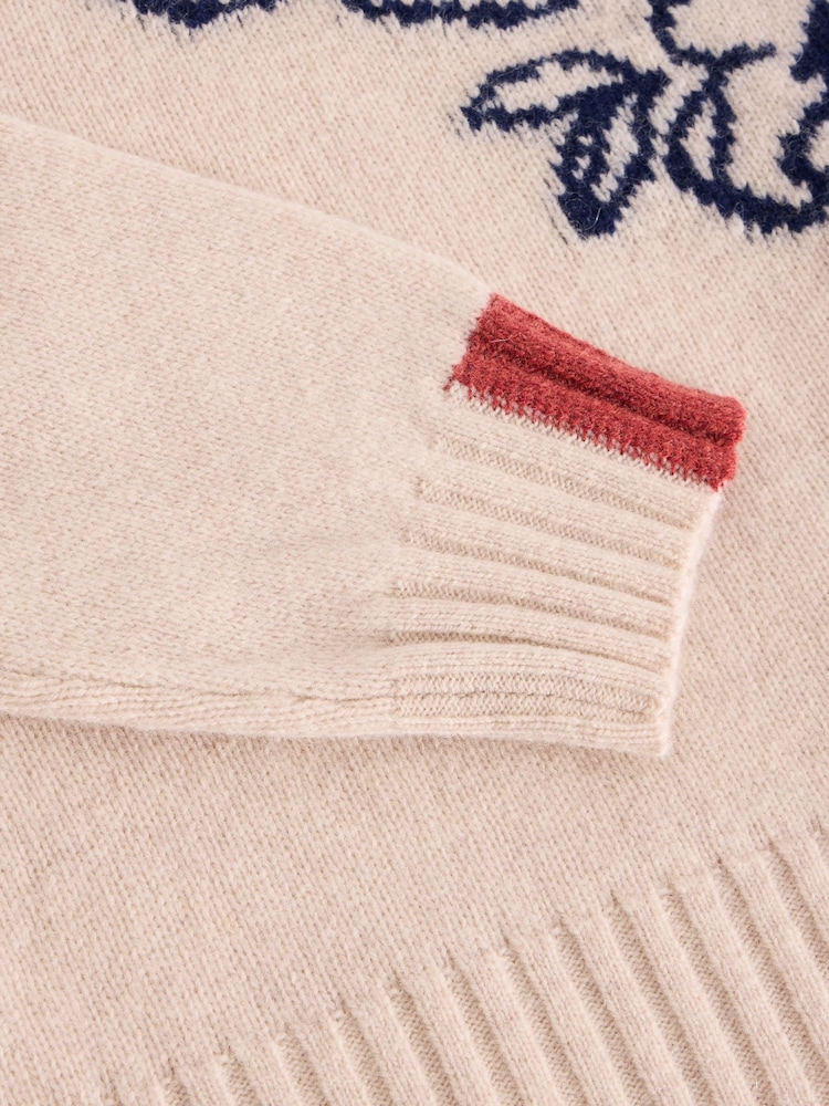 White Stuff Natural Sprig Floral Jumper - Image 7 of 7