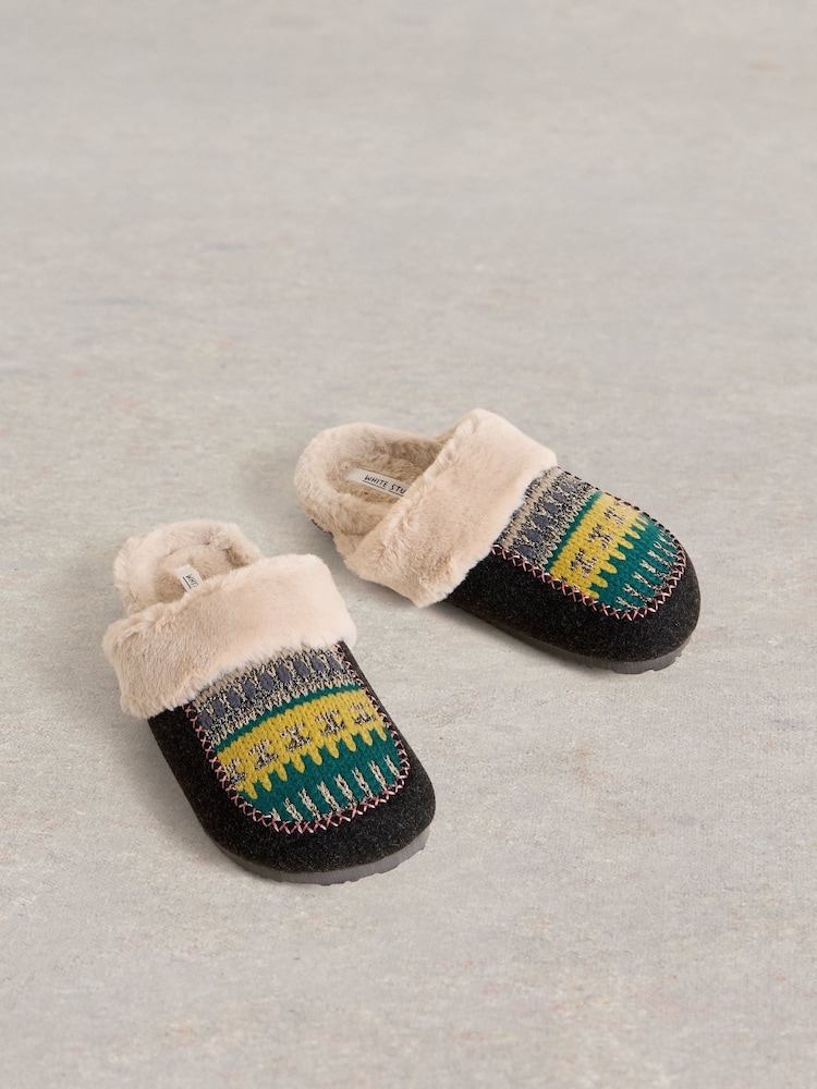 White Stuff Grey Myrtle Mule Slippers - Image 2 of 4