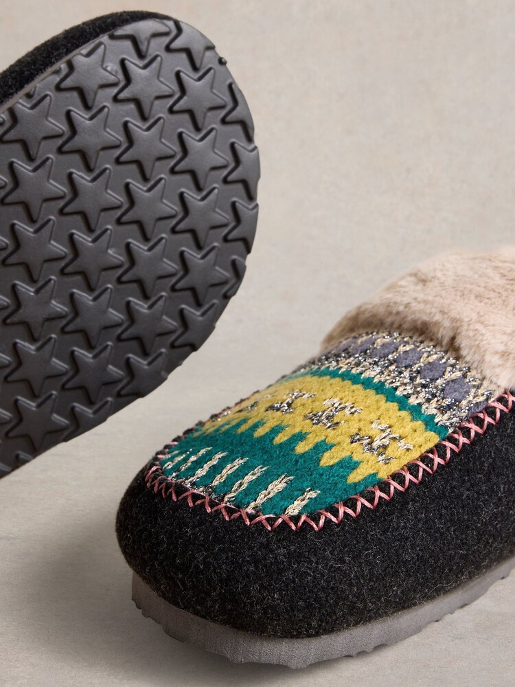 White Stuff Grey Myrtle Mule Slippers - Image 4 of 4