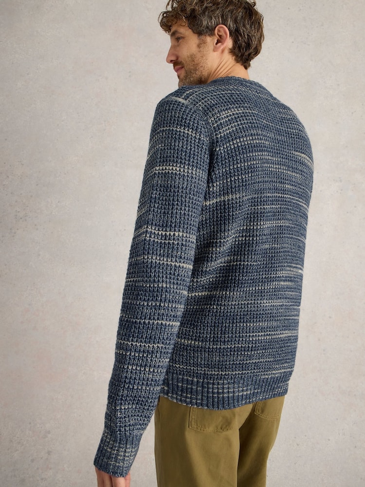 White Stuff Blue Combe Spacedye Jumper - Image 2 of 6