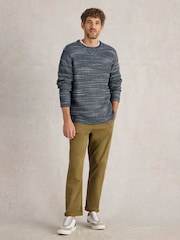 White Stuff Blue Combe Spacedye Jumper - Image 3 of 6